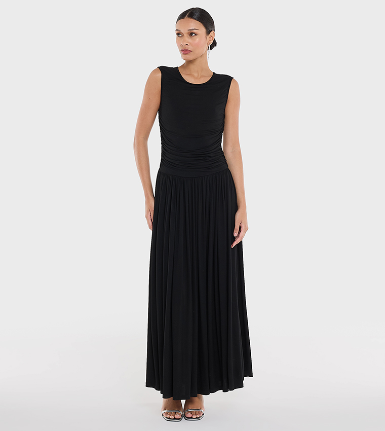 knee length dresses for ladies BCBG Maxazria Black corset RUFFLE SKIRT EVENING GOWN Maxi Dress – Cougar  Vintage Shop main image 0
