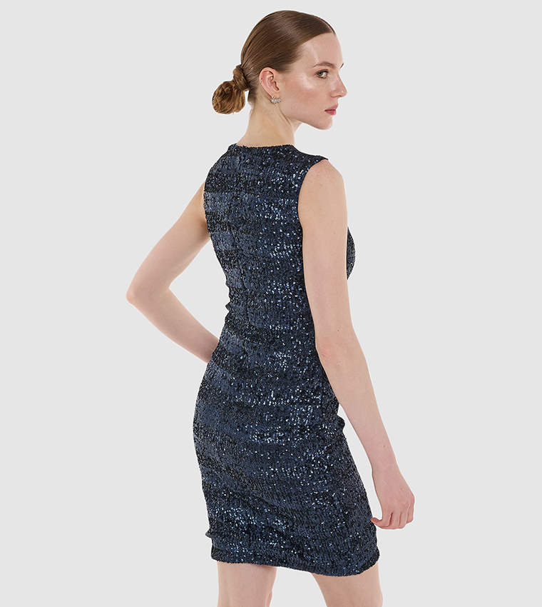 Sequined Sleeveless Mini Dress