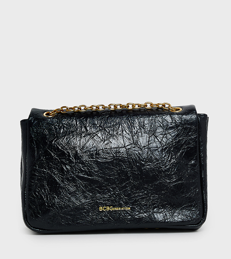 Textured Flap Shoulder Bag