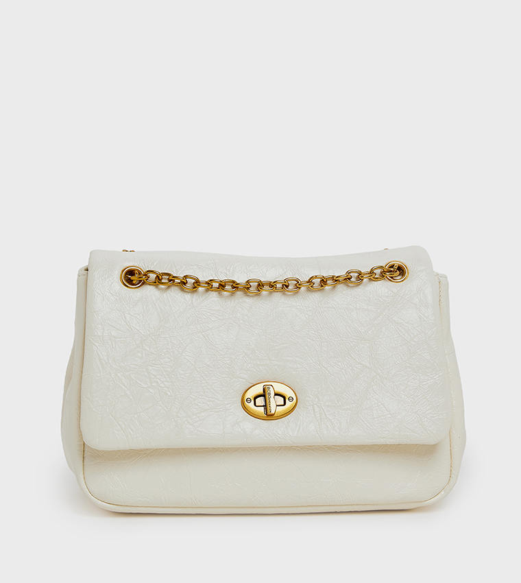 Textured Flap Shoulder Bag
