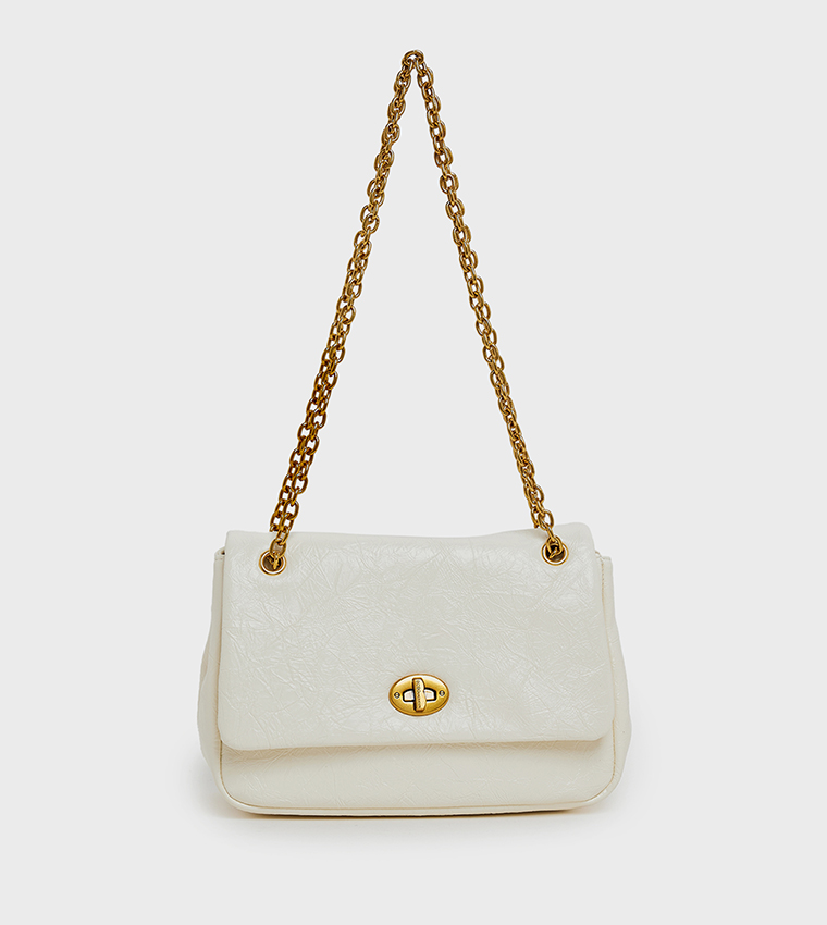 Textured Flap Shoulder Bag