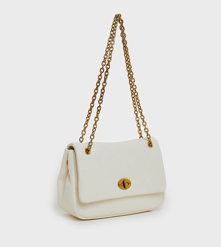Textured Flap Shoulder Bag