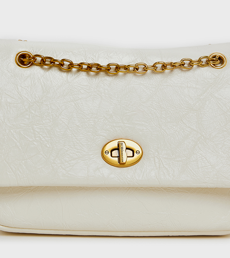 Textured Flap Shoulder Bag
