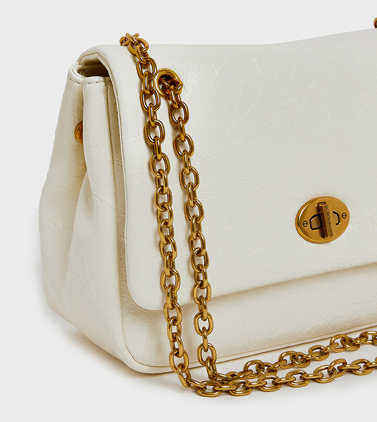 Textured Flap Shoulder Bag