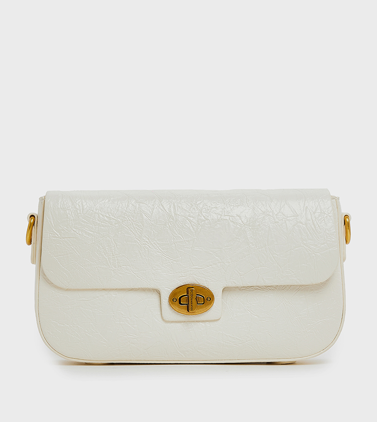 Textured Flap Shoulder Bag
