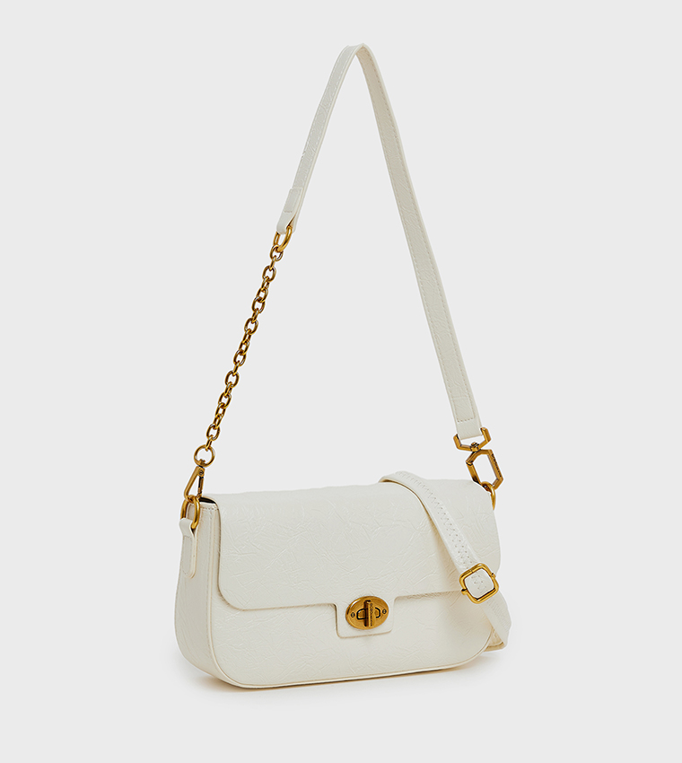 Textured Flap Shoulder Bag