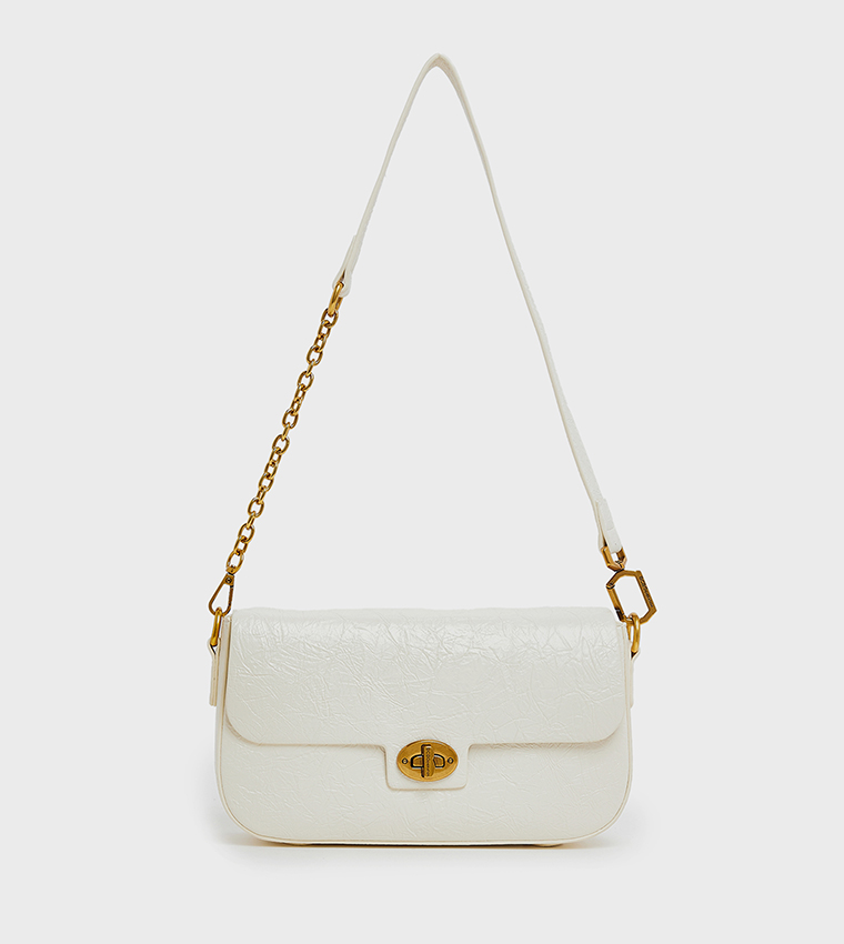 Textured Flap Shoulder Bag