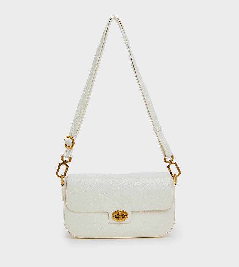 Textured Flap Shoulder Bag