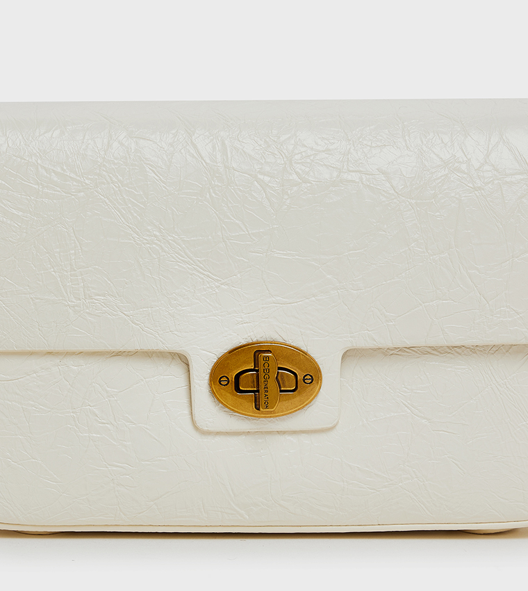 Textured Flap Shoulder Bag