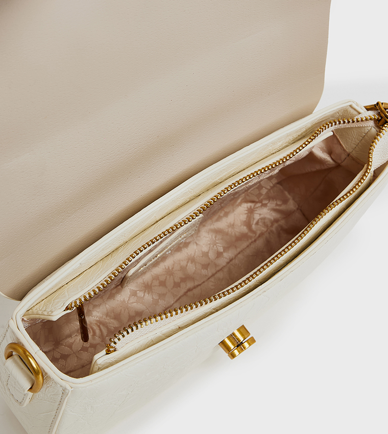 Textured Flap Shoulder Bag