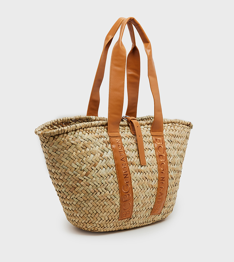 Braided Raffia Tote Bag