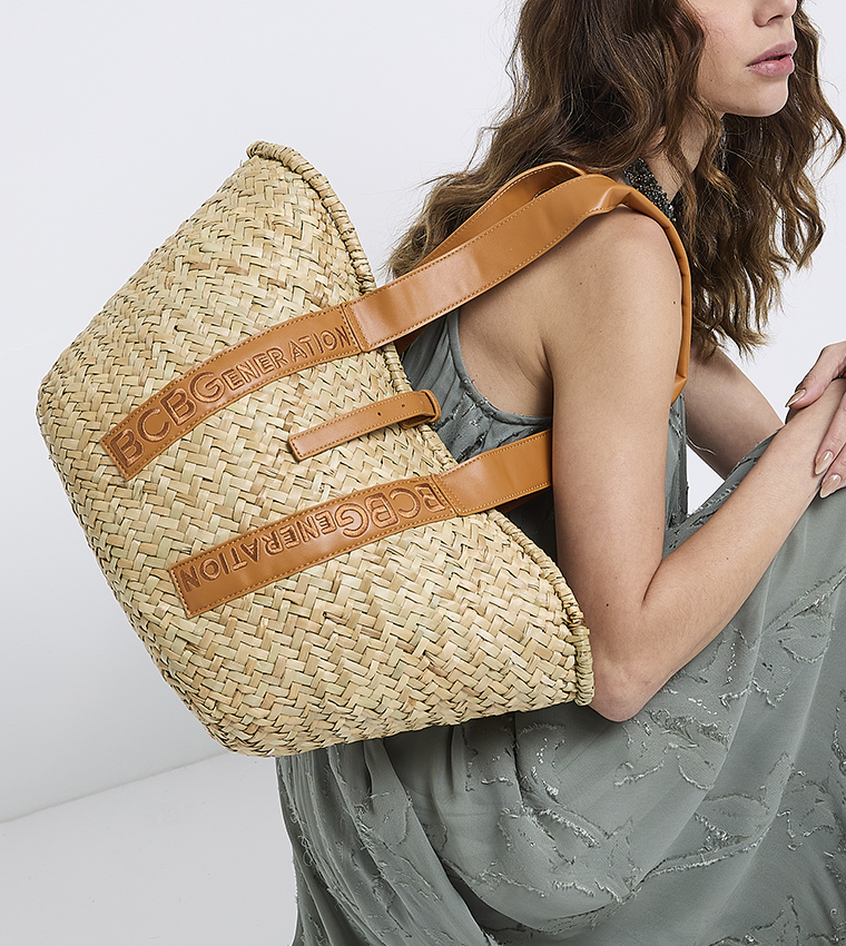 Braided Raffia Tote Bag