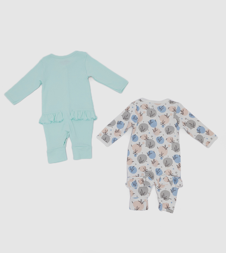 Pack Of 2 Graphic Printed Sleepsuits