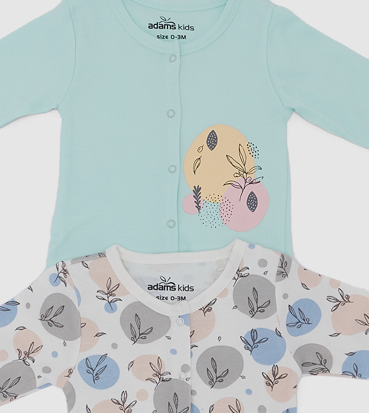 Pack Of 2 Graphic Printed Sleepsuits