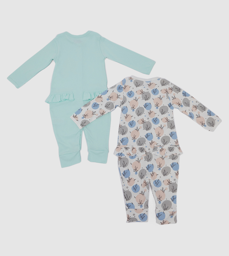Pack Of 2 Graphic Printed Sleepsuits