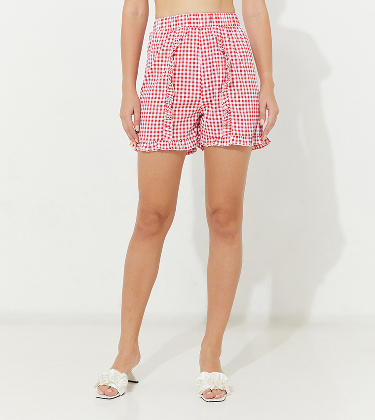 Checkered sales shorts womens