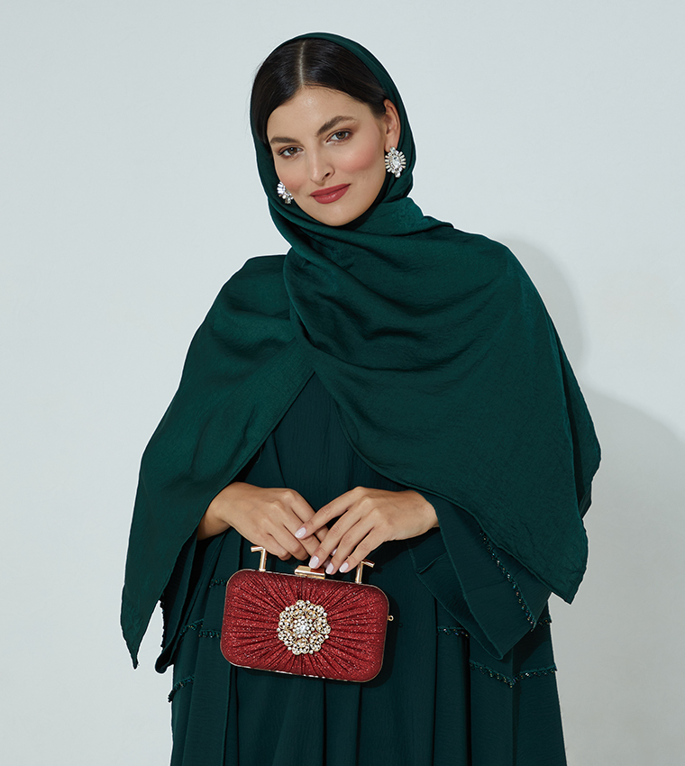 Chain Strap Textured Clutch