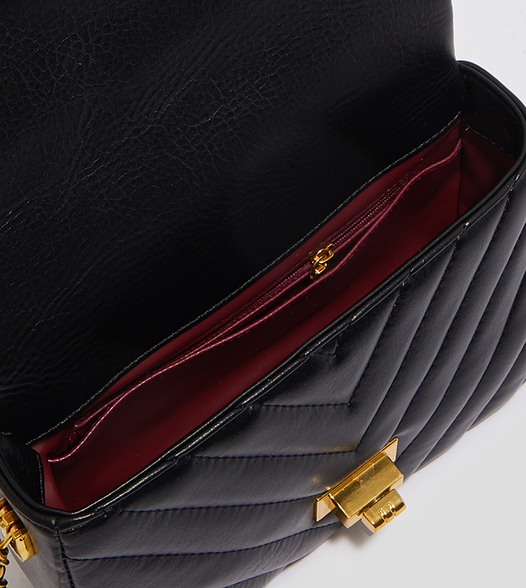 Chain Strap Quilted Sling Bag