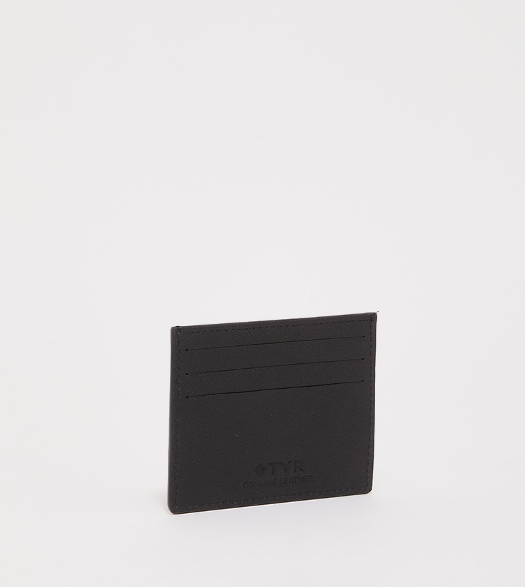 Textured Genuine Leather Card Holder