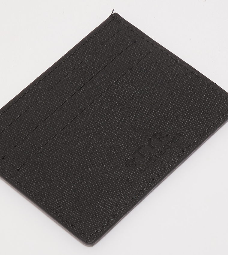 Textured Genuine Leather Card Holder