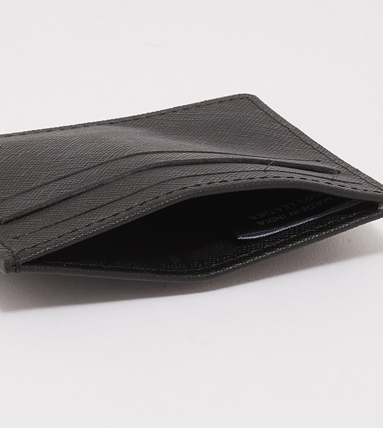 Textured Genuine Leather Card Holder