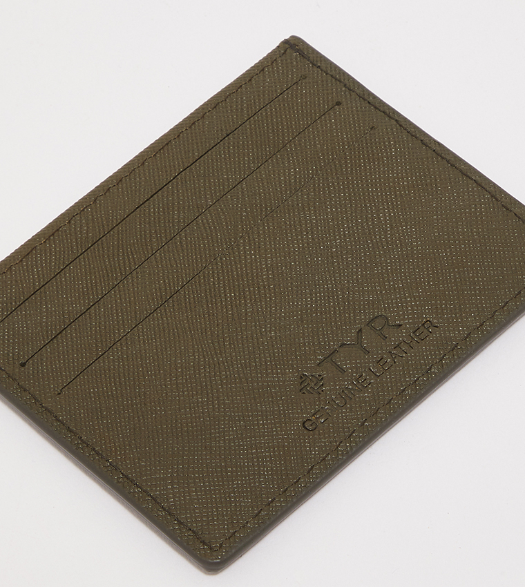 Textured Genuine Leather Card Holder