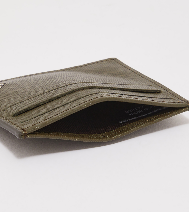 Textured Genuine Leather Card Holder