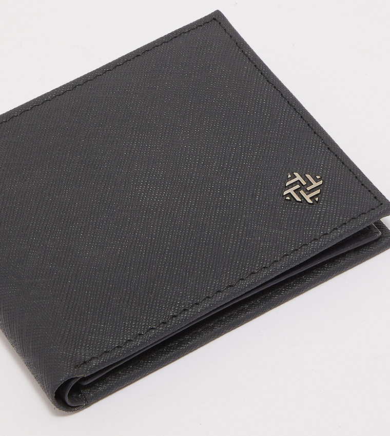 Textured Bi-Fold Genuine Leather Wallet