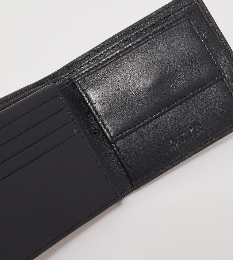 Textured Bi-Fold Genuine Leather Wallet
