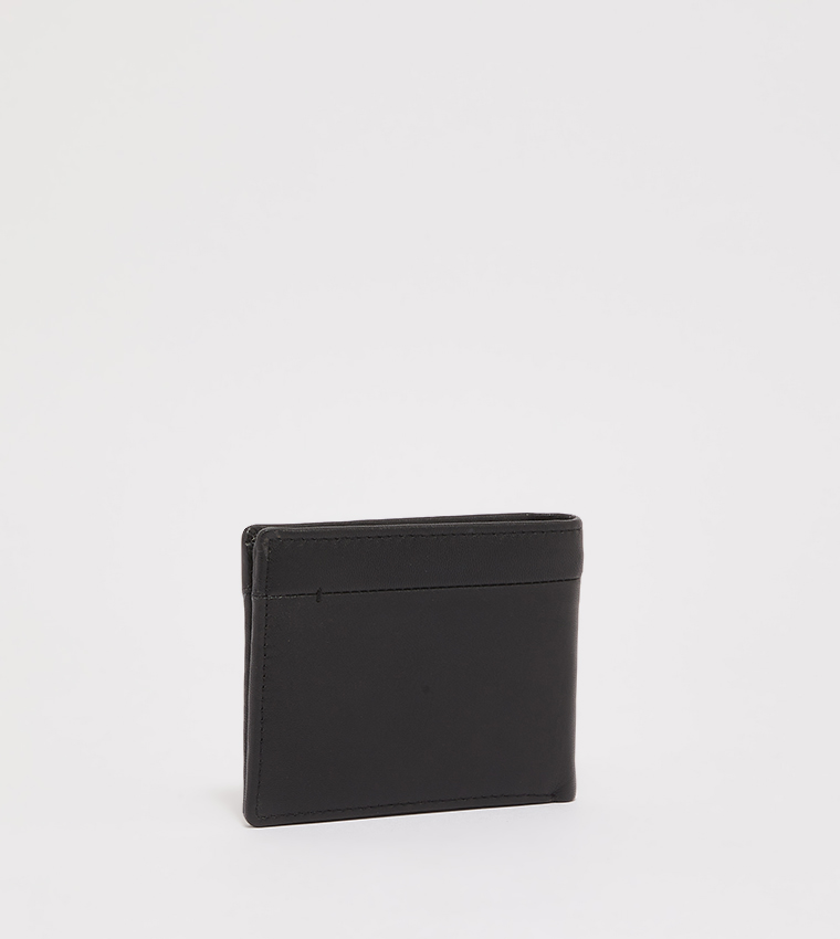 Solid Bi-Fold Genuine Leather Wallet