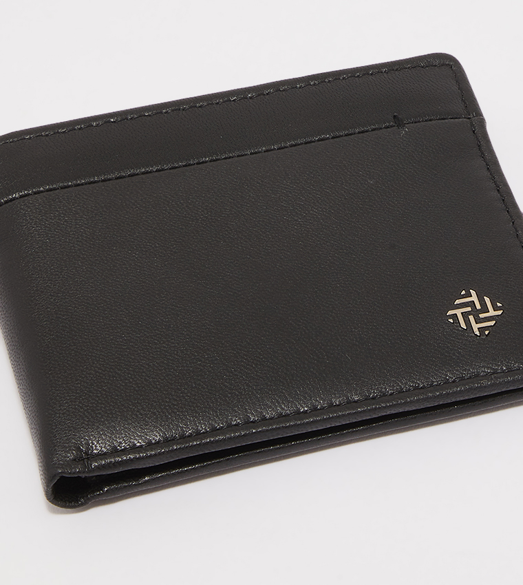 Solid Bi-Fold Genuine Leather Wallet