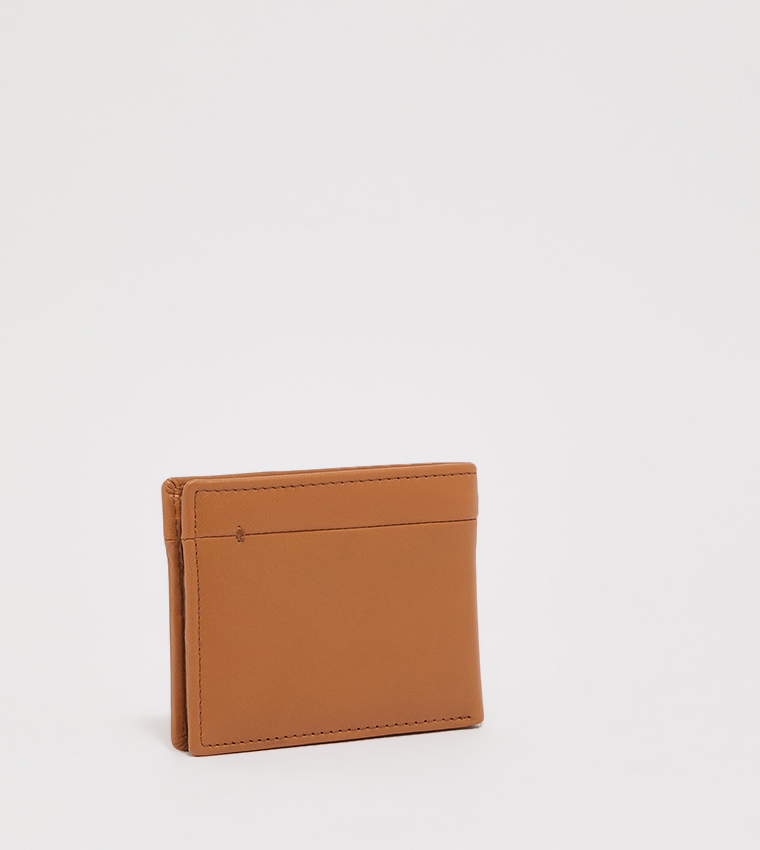 Solid Bi-Fold Genuine Leather Wallet