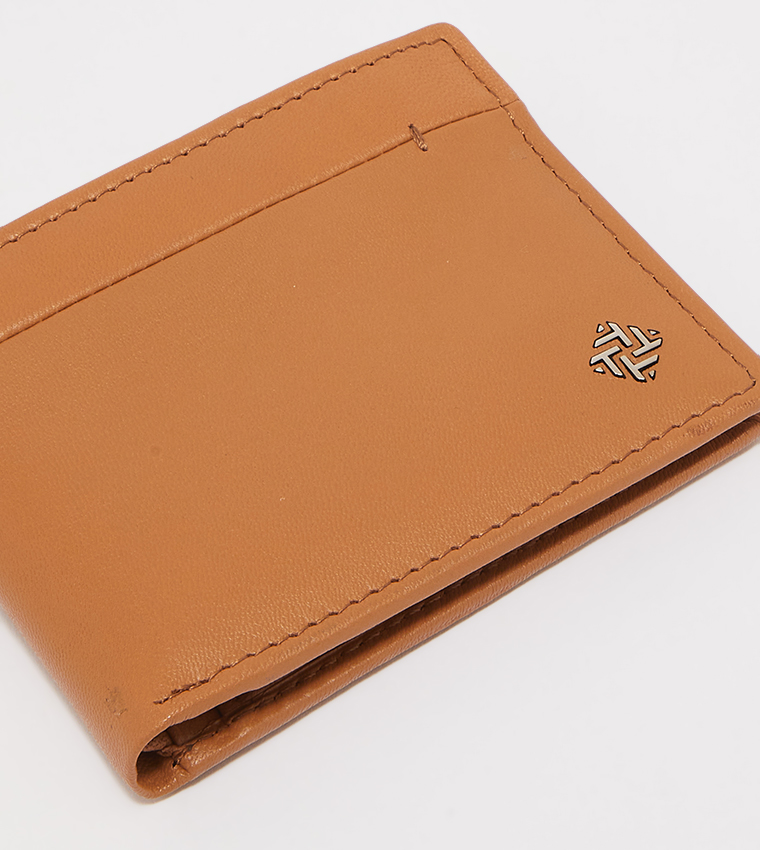Solid Bi-Fold Genuine Leather Wallet
