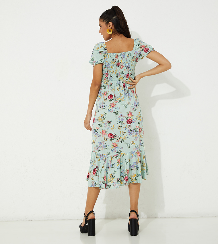 <p>Printed Woven Midi Dress</p>