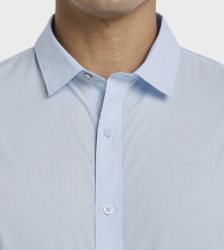 Logo Embroidered Long Sleeves Shirt