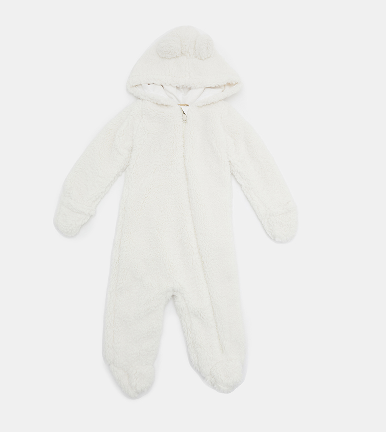 Buy Adams Kids Fluffy Hooded Coverall In Cream | 6thStreet UAE