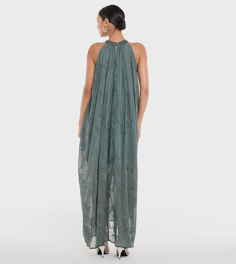 Sequined Halterneck Maxi Dress