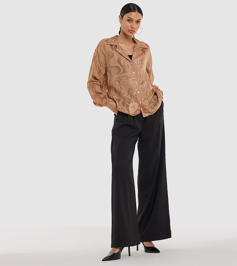 Self Patterned Long Sleeves Shirt