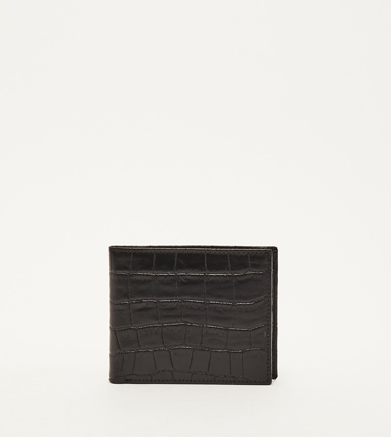 Croc Textured Bi-Fold Wallet