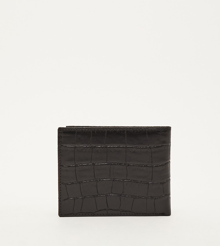 Croc Textured Bi-Fold Wallet
