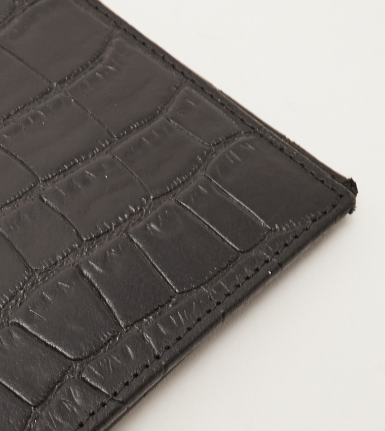 Croc Textured Bi-Fold Wallet