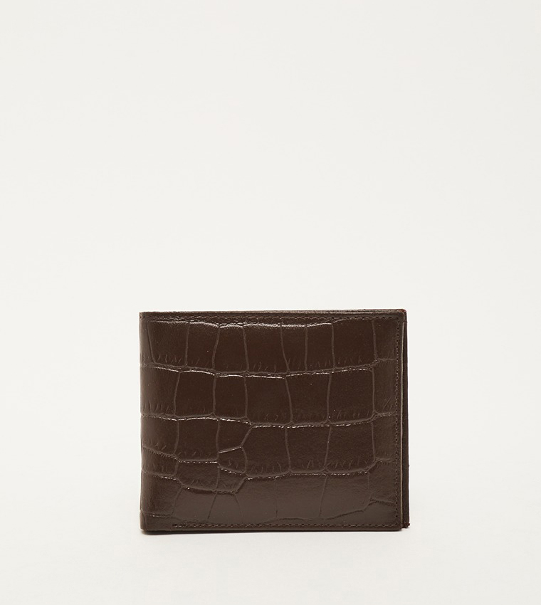 Croc Textured Bi-Fold Wallet