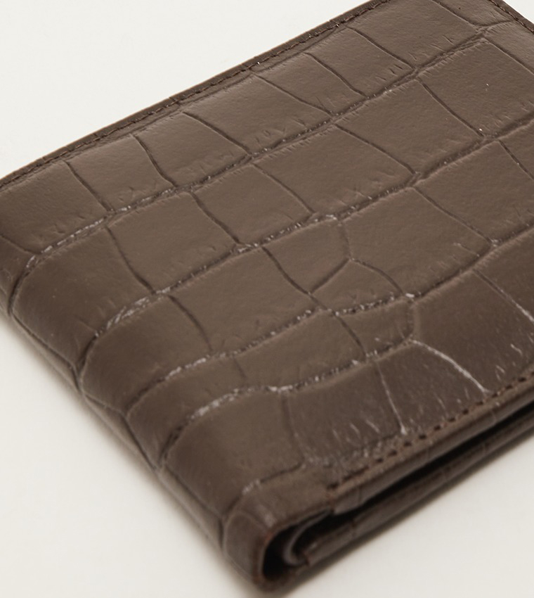 Croc Textured Bi-Fold Wallet