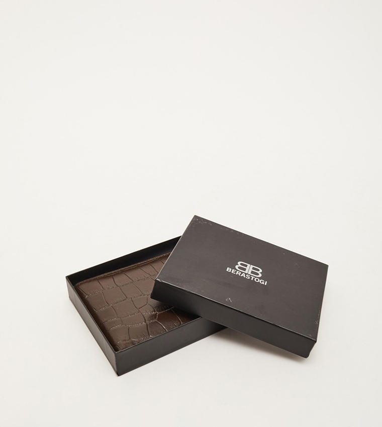 Croc Textured Bi-Fold Wallet