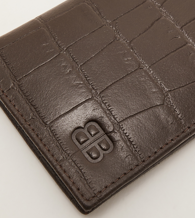 Croc Textured Bi-Fold Wallet