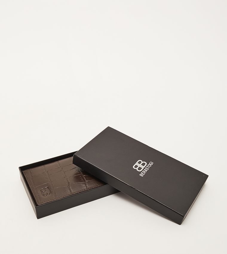 Croc Textured Bi-Fold Wallet