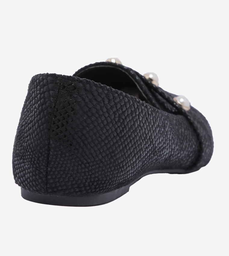 Leather Casual Shoes For Women - Black