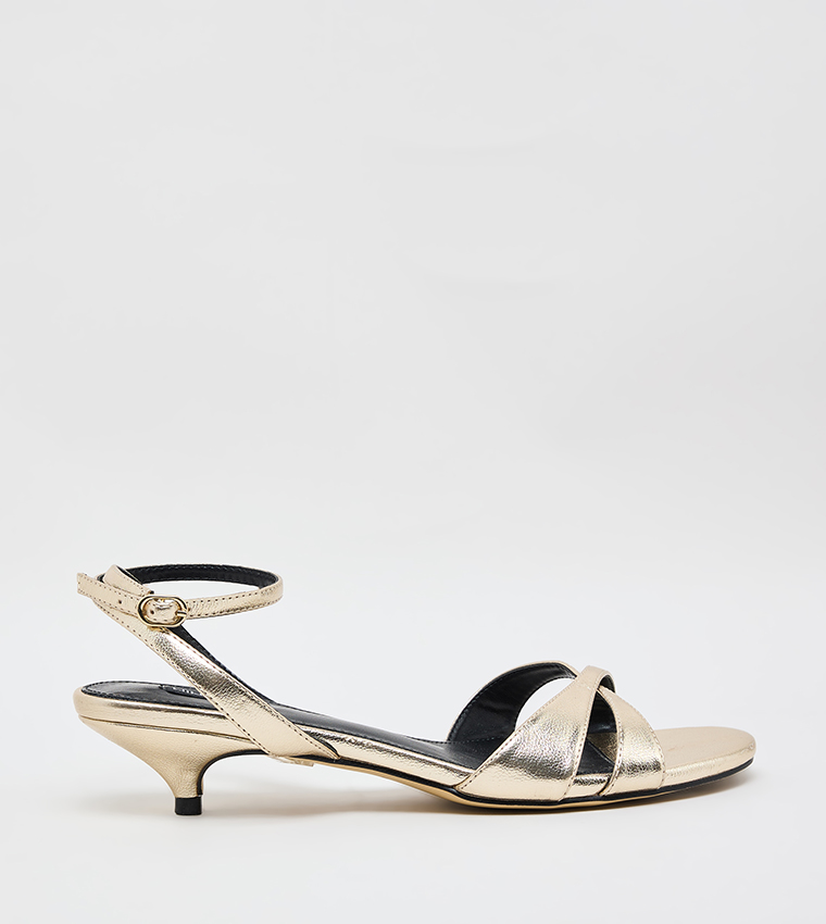 Ankle Strap Kitten Heel Sandals