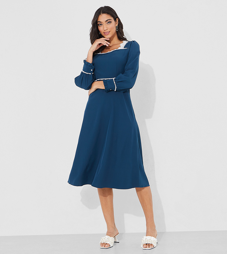 Overall knee hotsell length dress