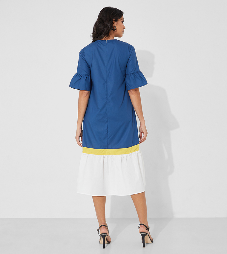 Buy HIS & HERS Drop Waist Knee Length Casual Dress In NAVY BLUE | 6thstreet  Qatar
